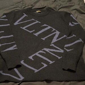 Valentino Garavani Black and Blue Crewneck Sweater